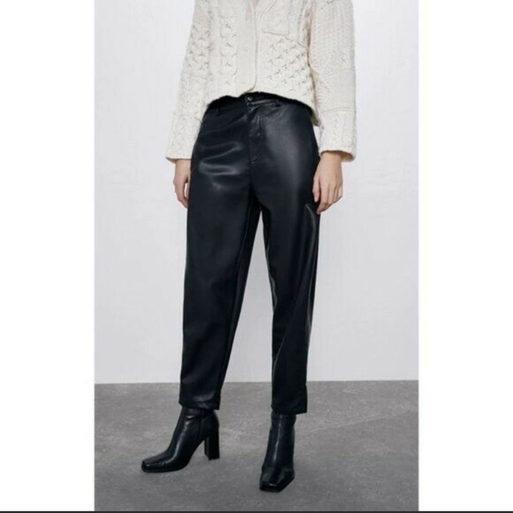 Zara faux leather trousers.
